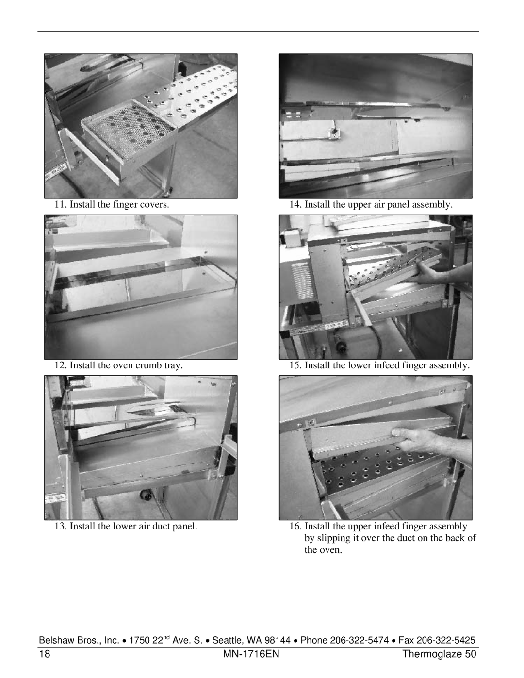 Belshaw Brothers TG 50 manual MN-1716EN Thermoglaze 