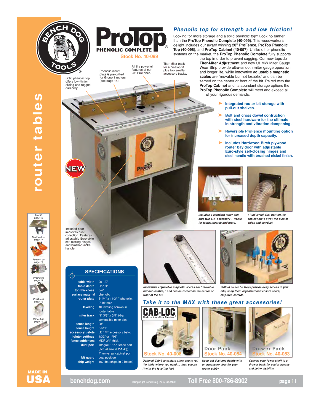 Bench Dog Tools Acrylic ProPlate, Aluminum ProPlates, Phenolic ProPlates manual Phenolic top for strength and low friction 