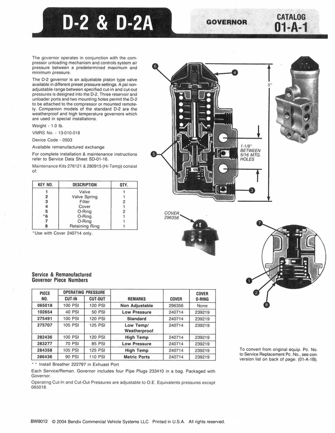 BENDIX 01-A-1 manual 