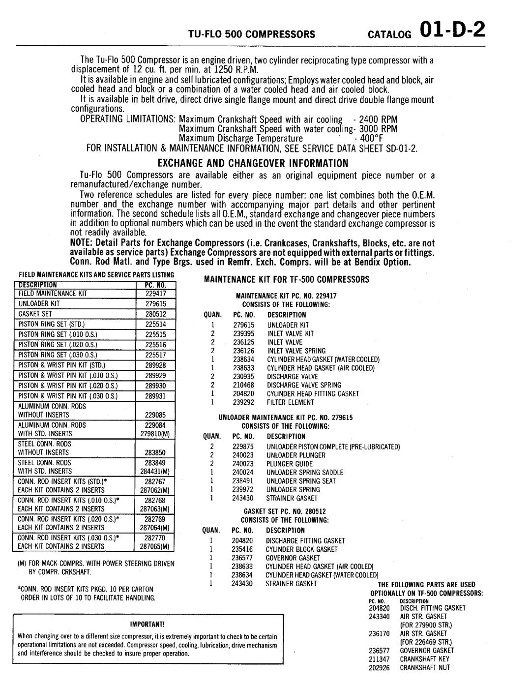 BENDIX 01-D-01 manual 