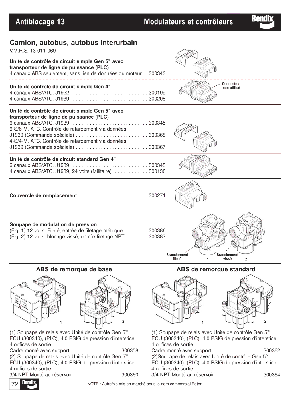 BENDIX BW1116 Antiblocage, Camion, autobus, autobus interurbain, Canaux ABS seulement, sans lien de données du moteur 