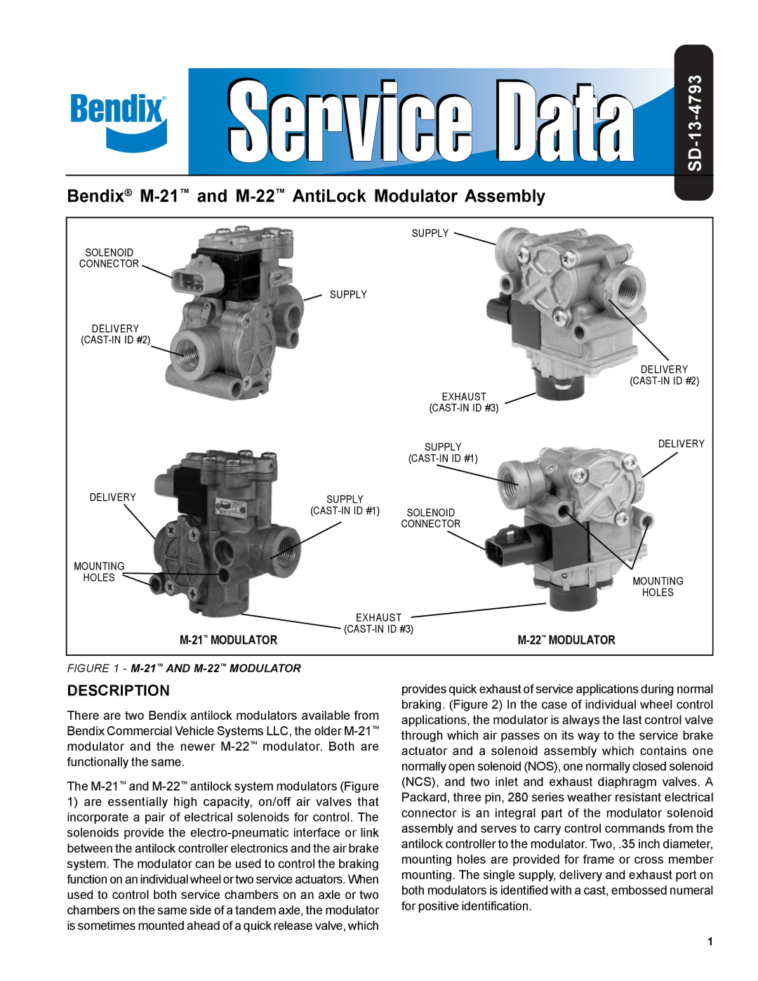 BENDIX BW1664 manual SD-13-4793, Description 