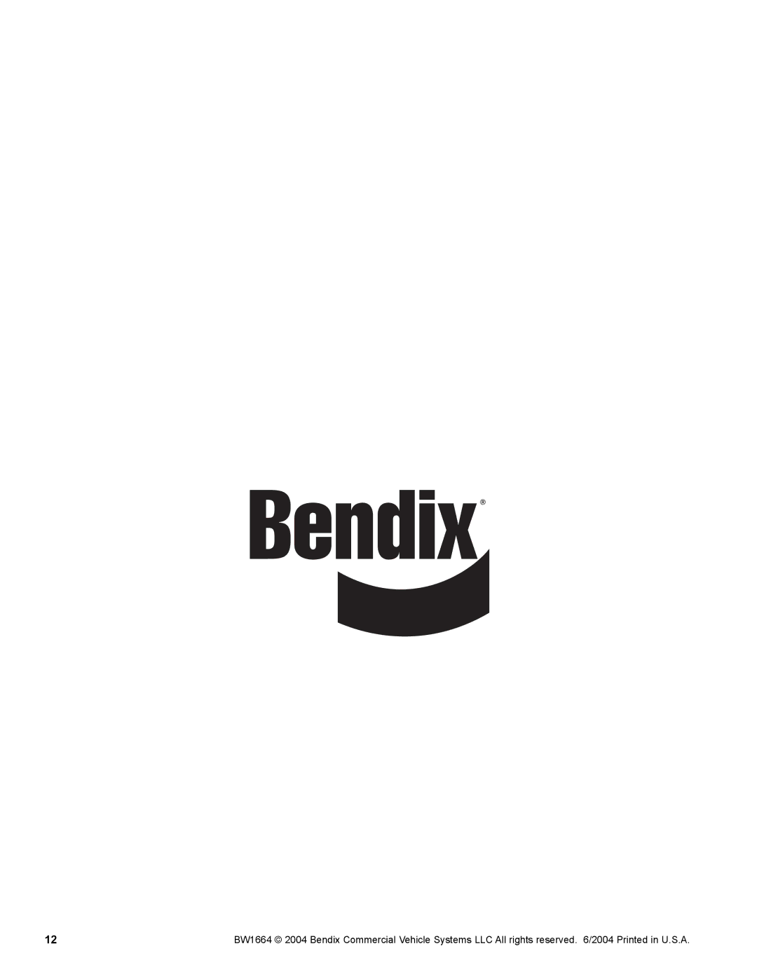 BENDIX BW1664 manual 