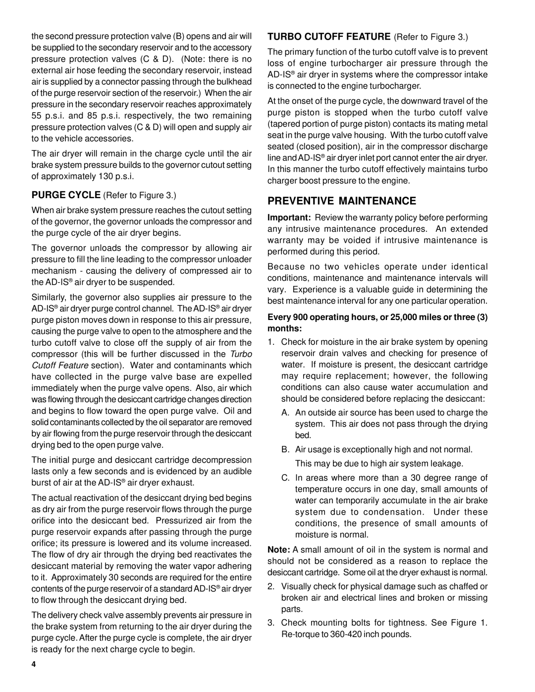 BENDIX BW1948 manual Preventive Maintenance 