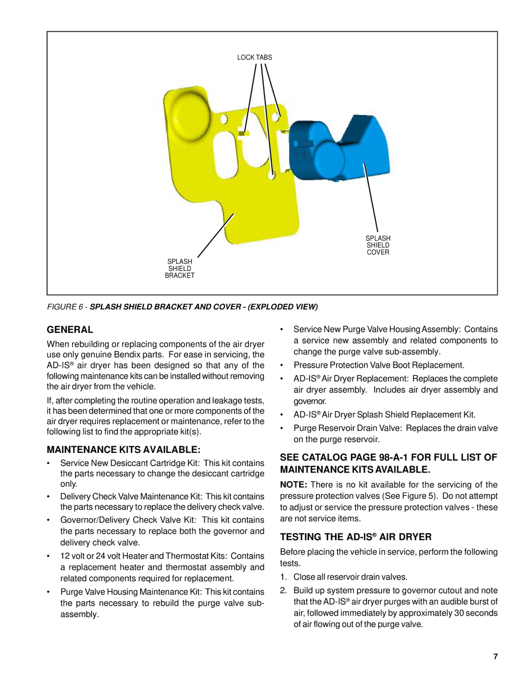 BENDIX BW1948 manual General, Maintenance Kits Available 