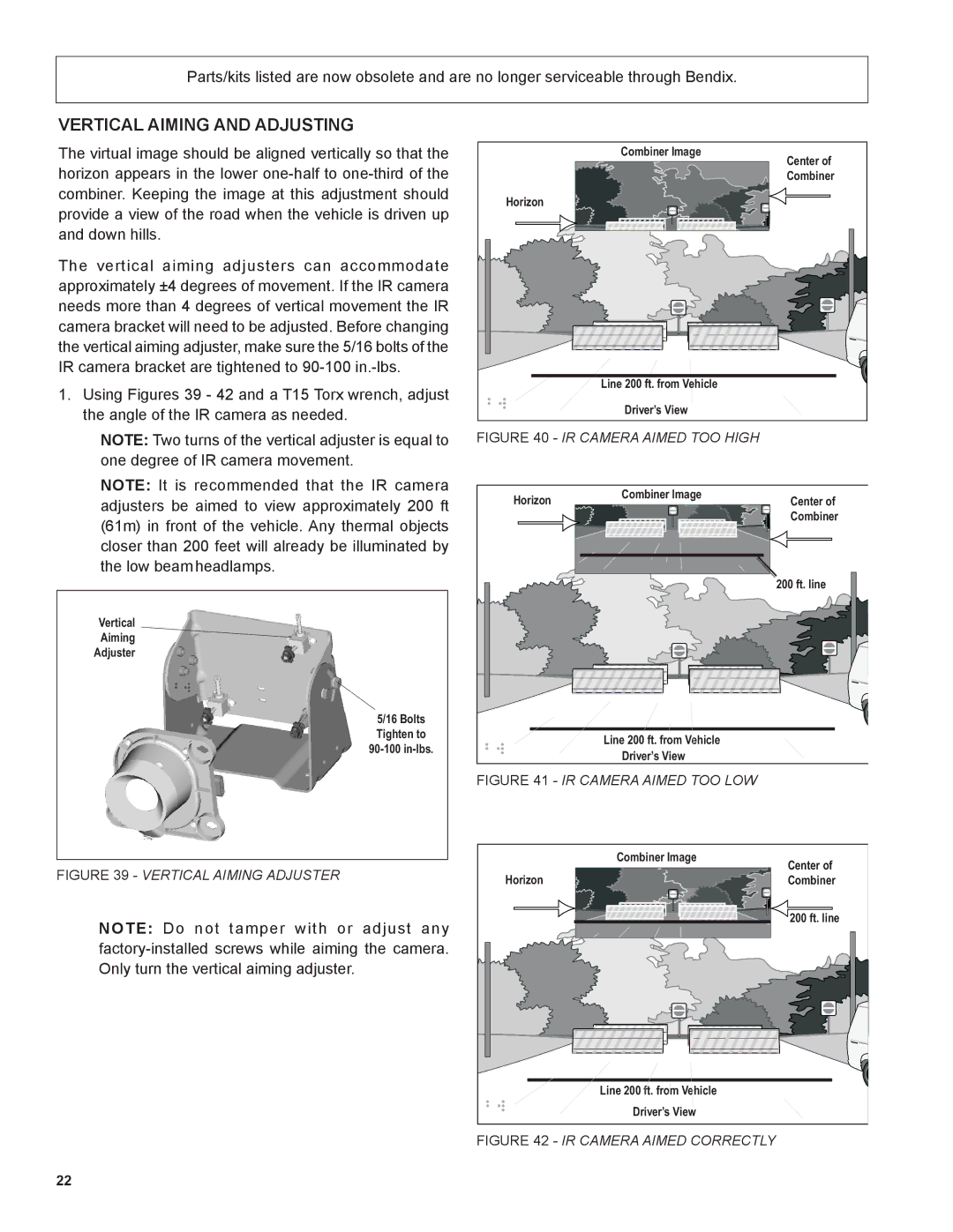 BENDIX BW2212 manual Vertical Aiming and Adjusting, Vertical Aiming Adjuster 