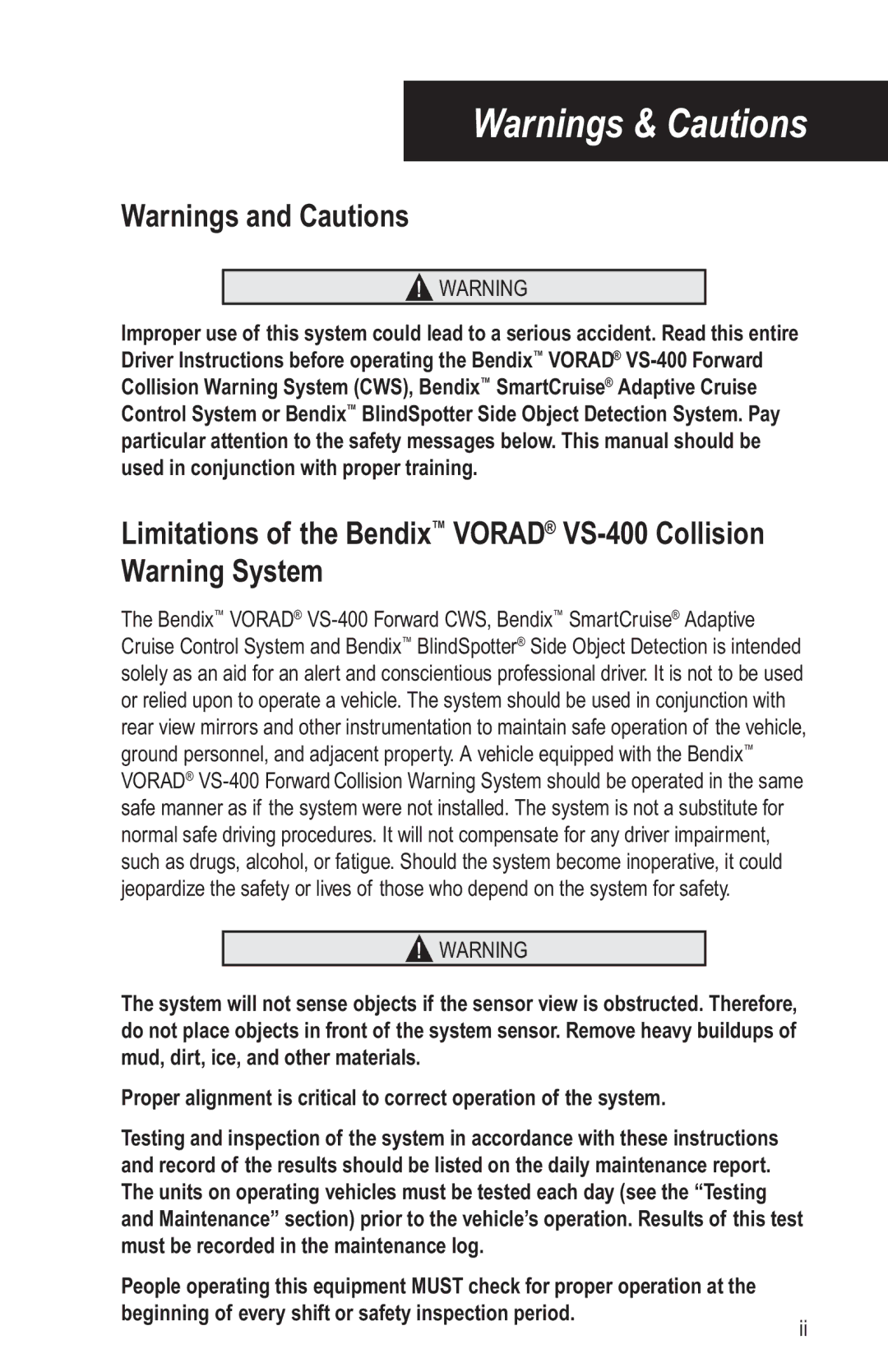 BENDIX BW2769 manual 