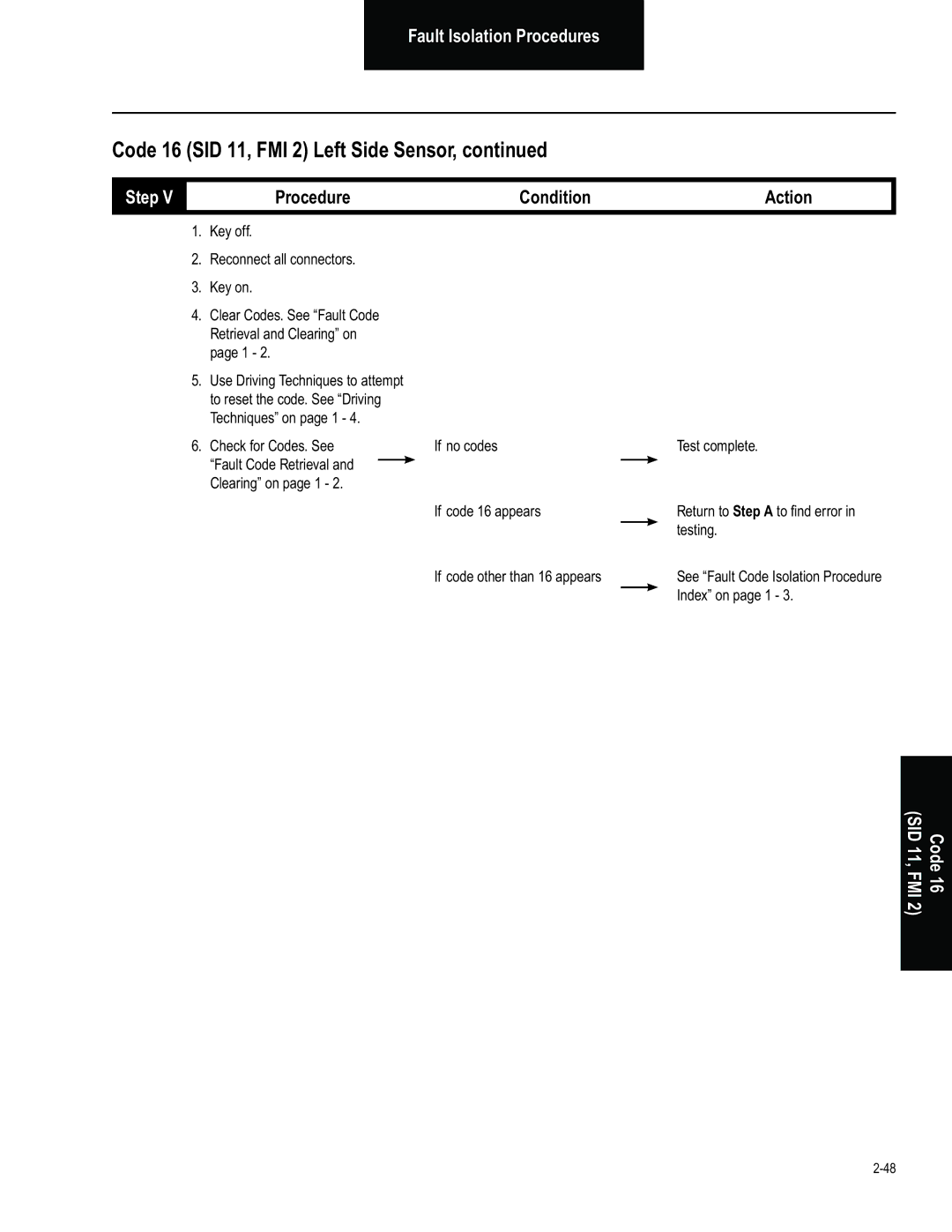 BENDIX BW2849 manual Clearing on page 1 If code 16 appears, Index on page 1 