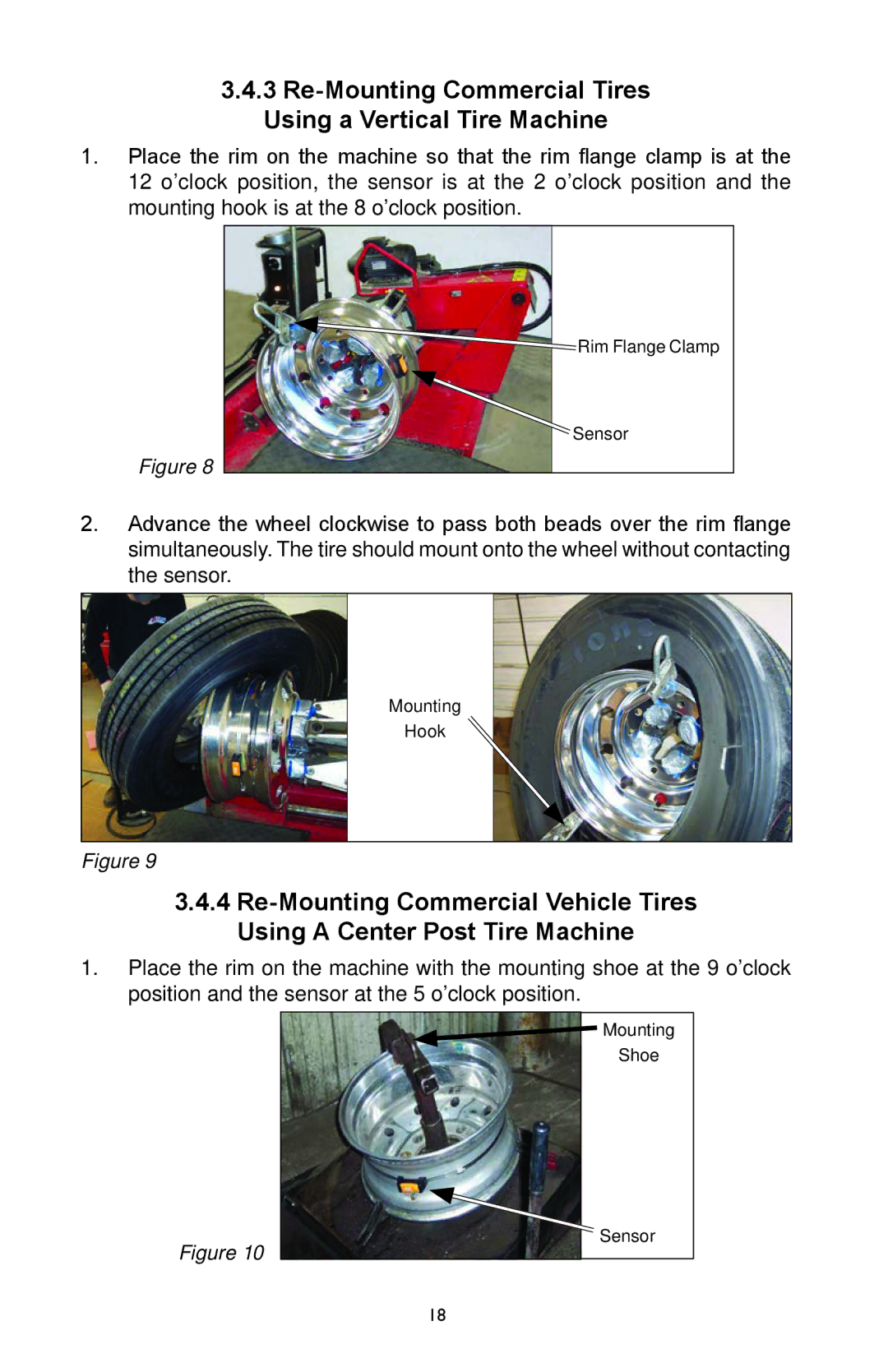 BENDIX BW2920 manual Re-Mounting Commercial Tires Using a Vertical Tire Machine 