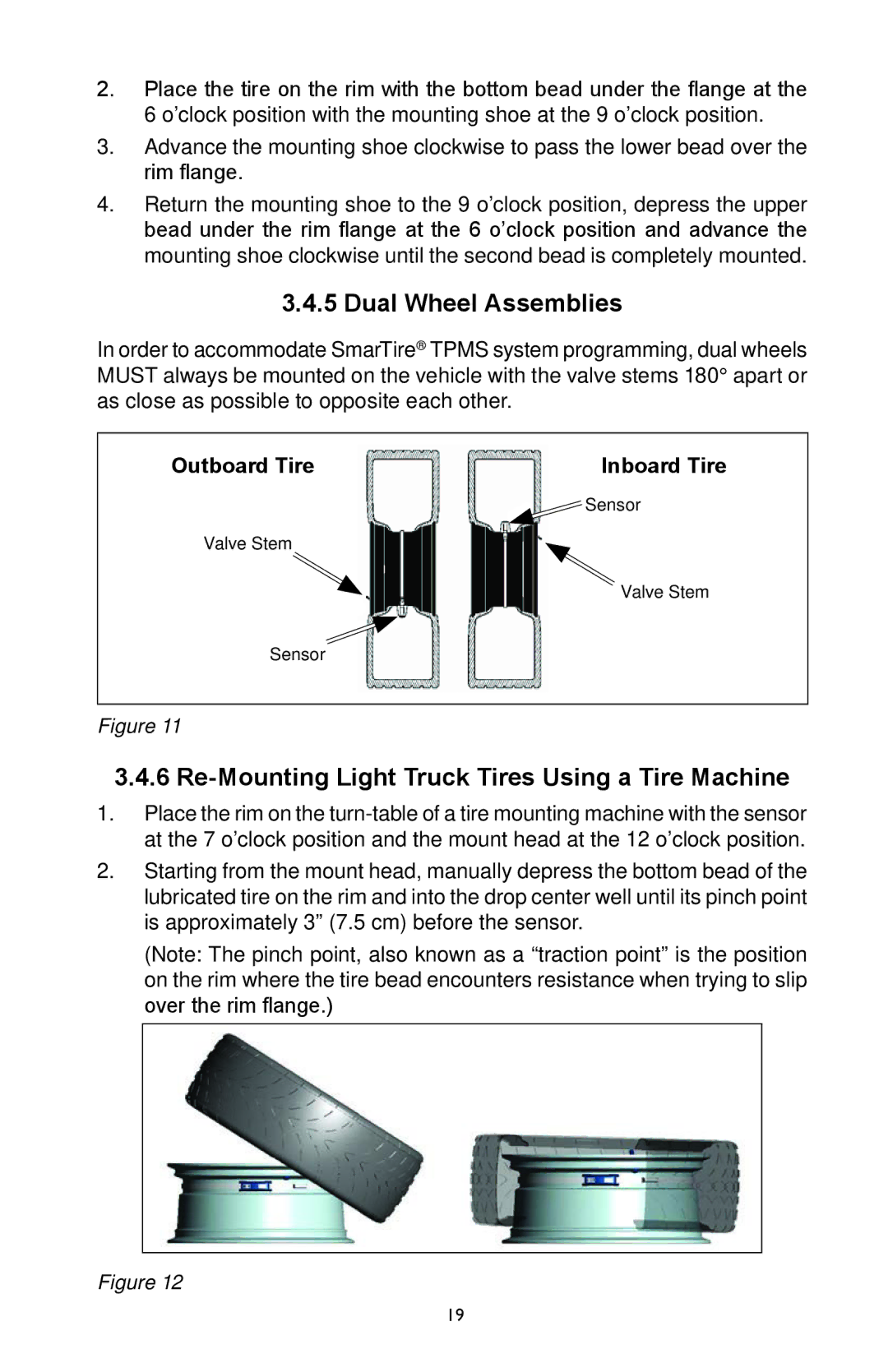 BENDIX BW2920 manual Dual Wheel Assemblies, Re-Mounting Light Truck Tires Using a Tire Machine, Outboard Tire 