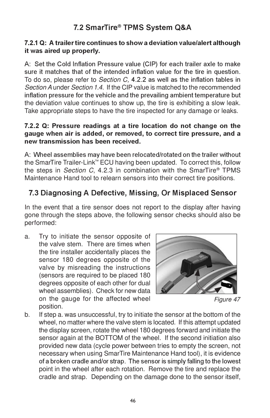 BENDIX BW2920 manual SmarTire Tpms System Q&A, Diagnosing a Defective, Missing, Or Misplaced Sensor 