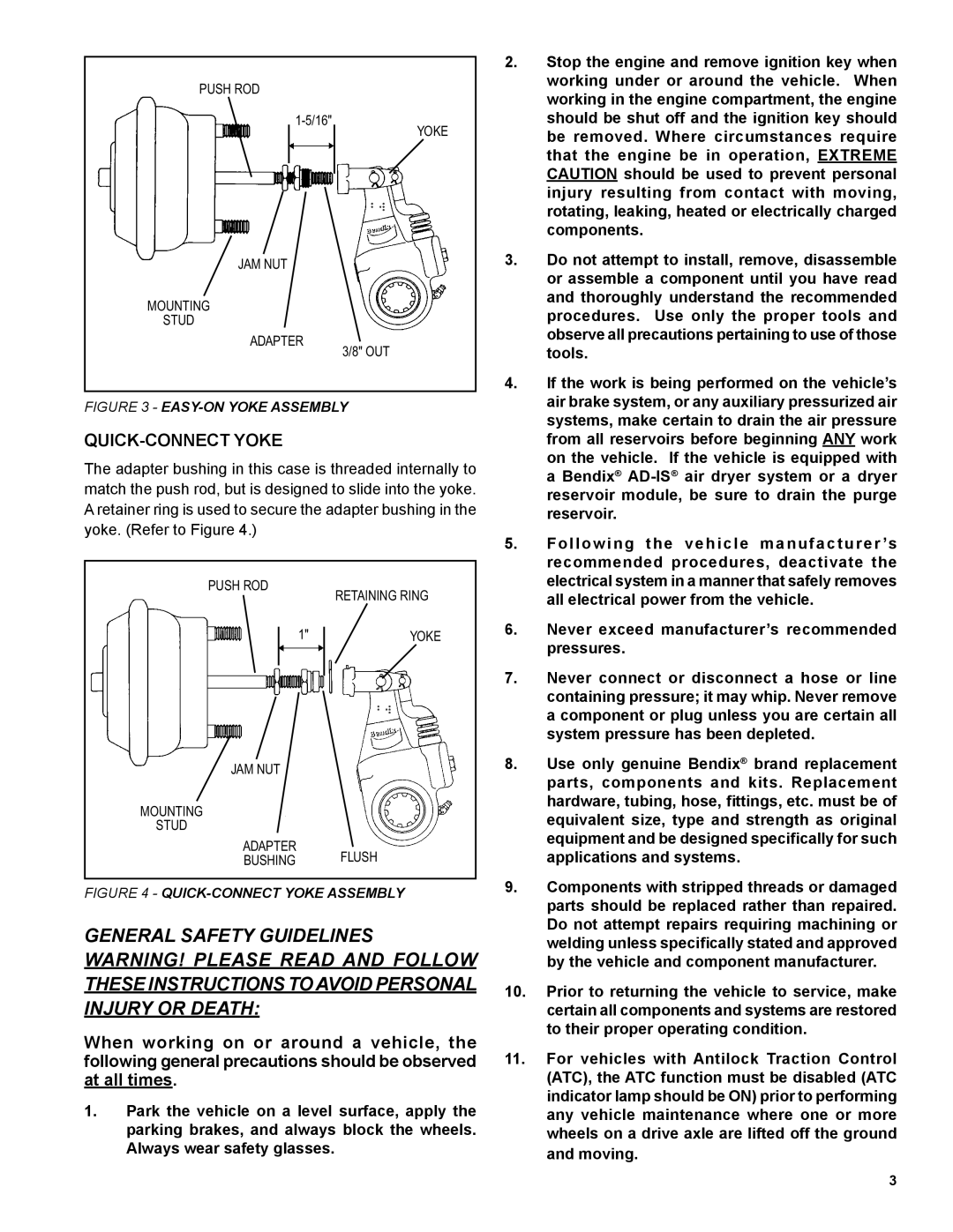 BENDIX SD-05-1269 manual QUICK-CONNECT Yoke 