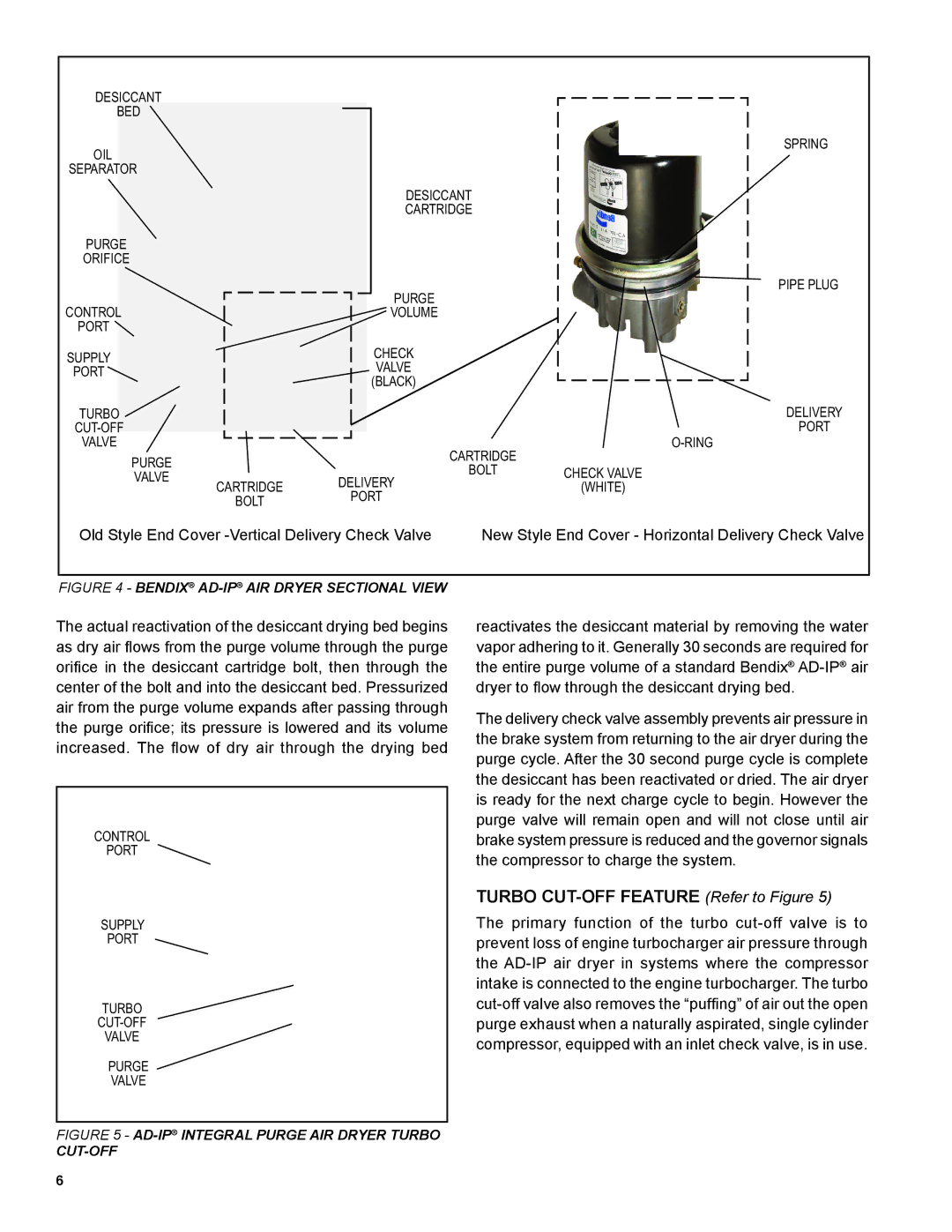 BENDIX SD-08-2414 manual Turbo CUT-OFF Feature Refer to Figure, Bendix AD-IPAIR Dryer Sectional View 