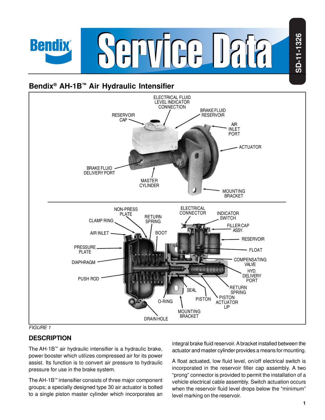 BENDIX SD-11-1326 manual Description 