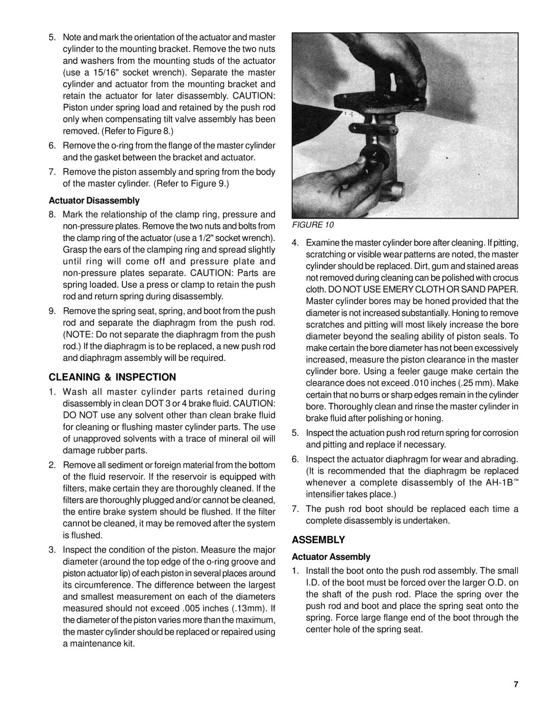 BENDIX SD-11-1326 manual Cleaning & Inspection, Actuator Disassembly, Actuator Assembly 