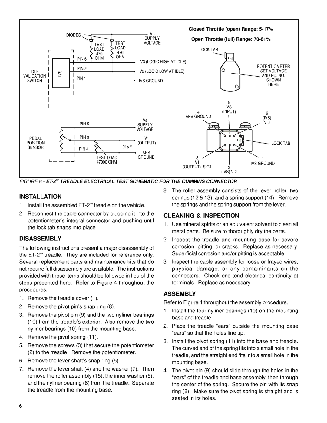 BENDIX SD-15-4106 manual Installation, Disassembly, Cleaning & Inspection, Assembly 