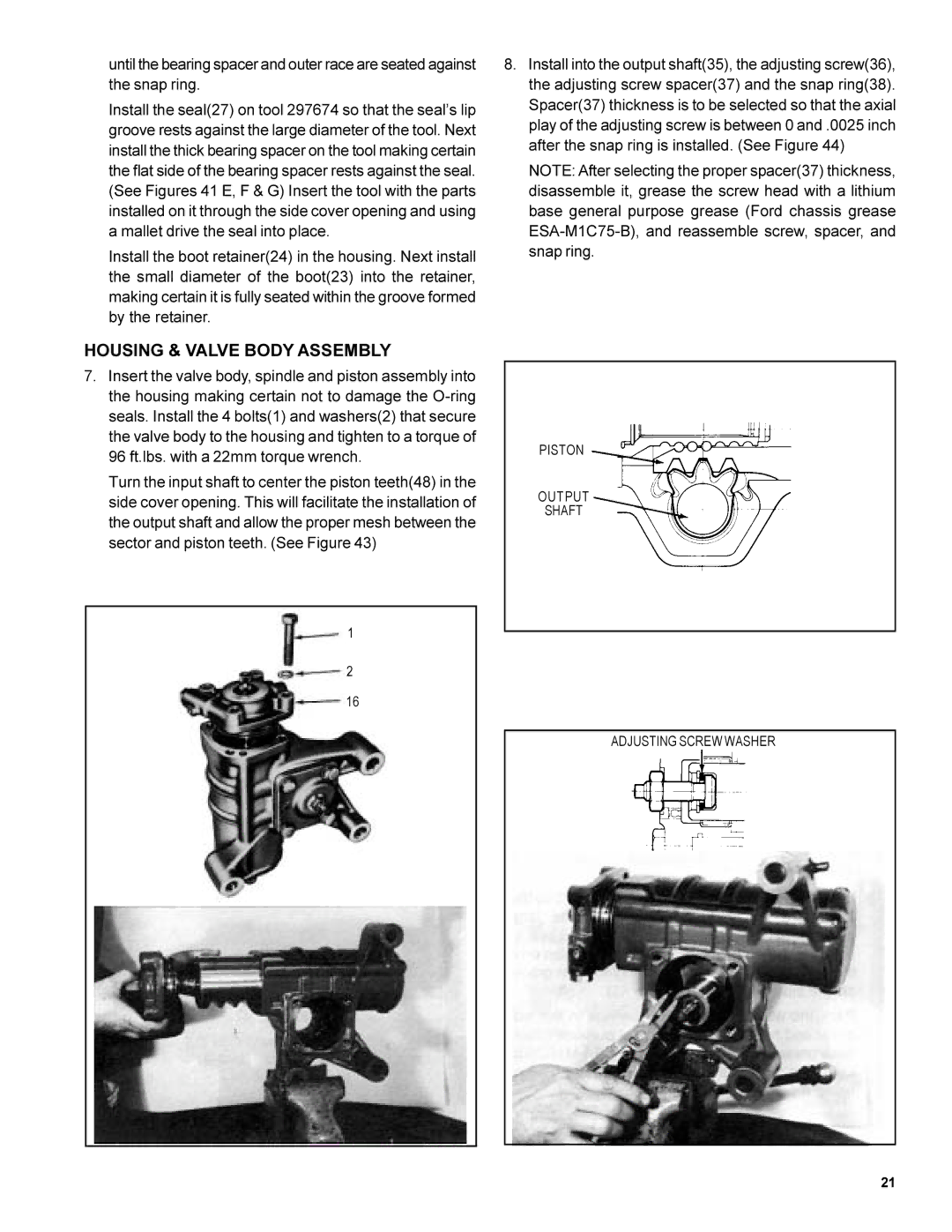 BENDIX SD-30-4250 manual Housing & Valve Body Assembly 