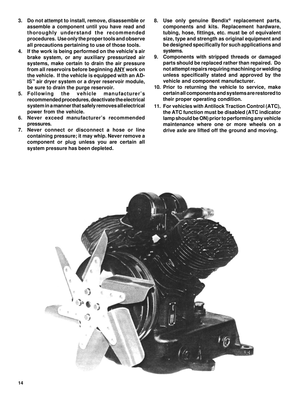 BENDIX TU-FLO 400-500-1000 AIR COMPRESSOR manual 