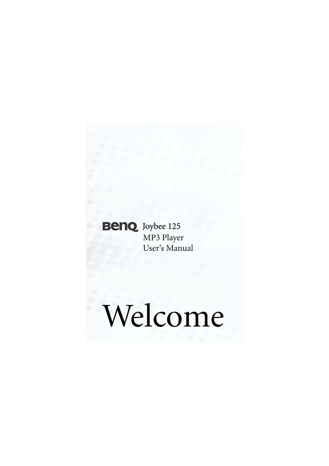 BenQ 125 manual Welcome 