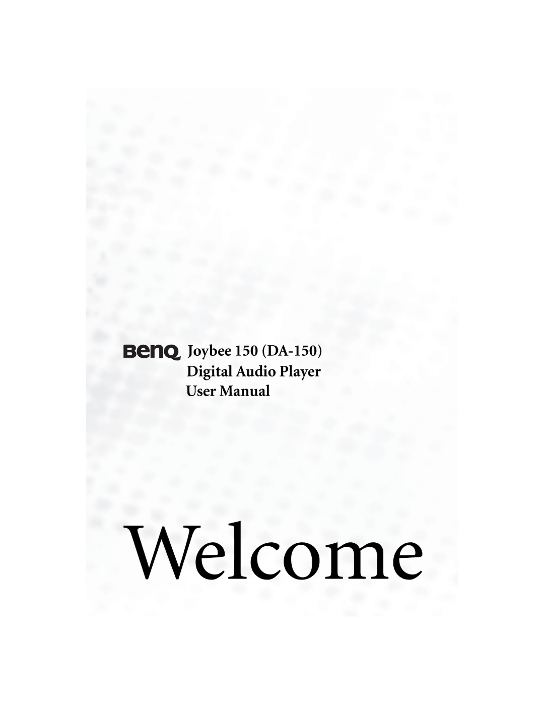 BenQ 150 user manual Welcome 