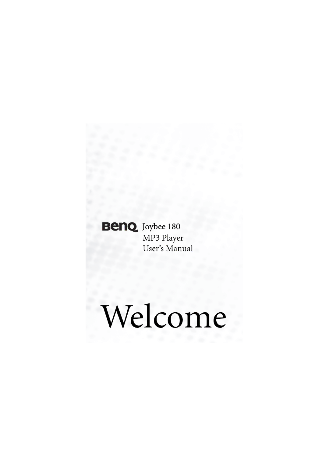 BenQ 180 user manual Welcome 