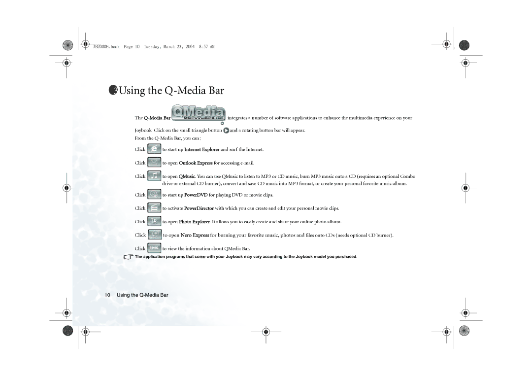 BenQ 2000 Series user manual Using the Q-Media Bar 