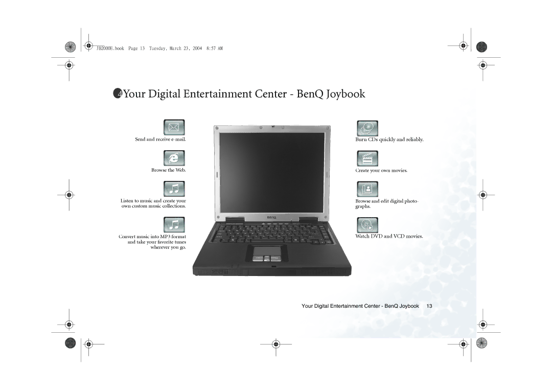 BenQ 2000 Series user manual Your Digital Entertainment Center BenQ Joybook 