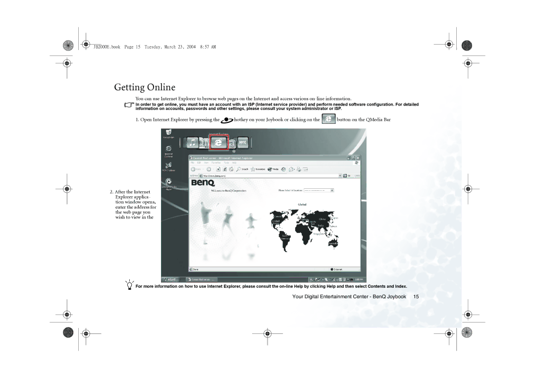 BenQ 2000 Series user manual Getting Online 