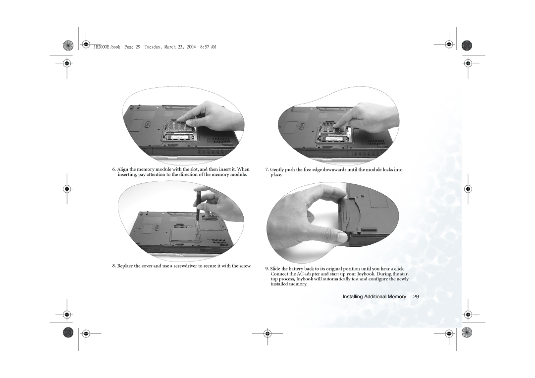 BenQ 2000 Series user manual JB2000E.book Page 29 Tuesday, March 23, 2004 857 AM 