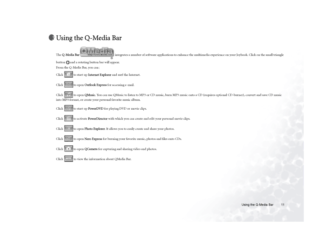 BenQ 5000G Series user manual Using the Q-Media Bar 