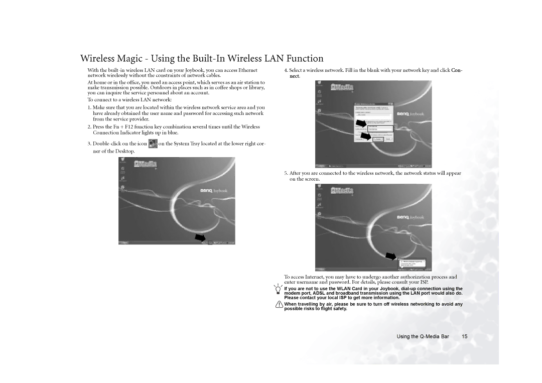 BenQ 5000G Series user manual Wireless Magic Using the Built-In Wireless LAN Function 