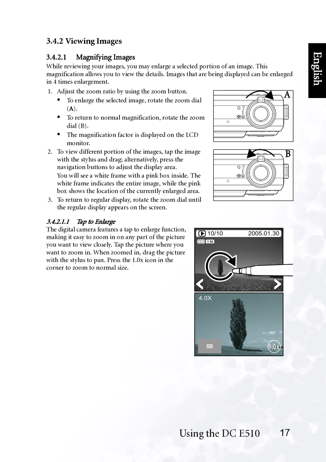 BenQ DC E510 user manual Viewing Images, Magnifying Images 