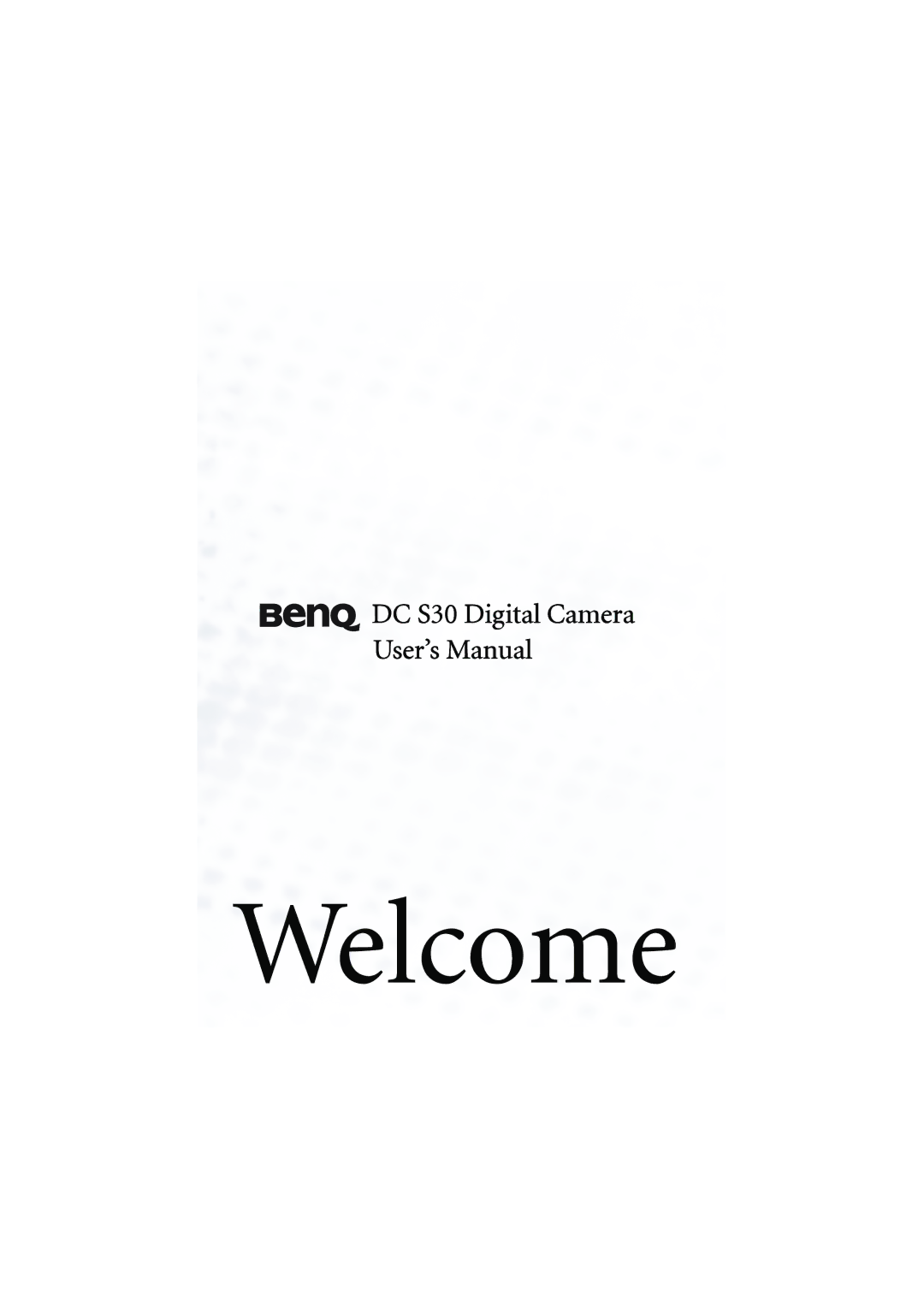 BenQ DC S30 user manual Welcome 