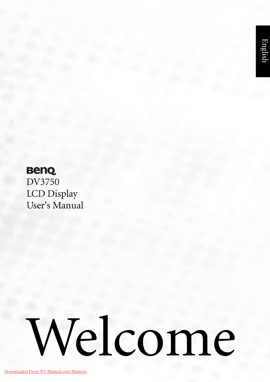 BenQ DV3750 user manual Welcome 