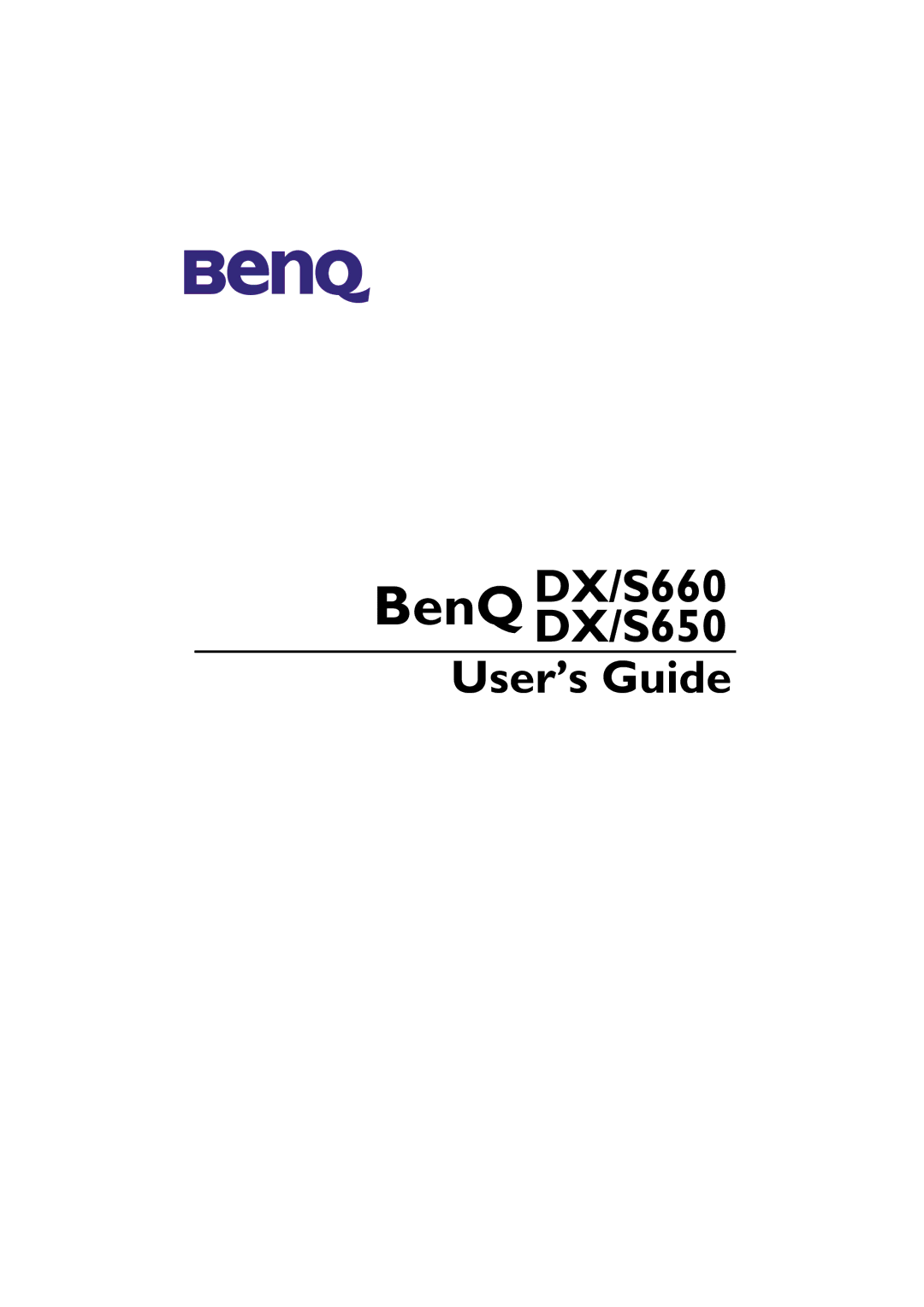 BenQ DX/S660, DX/S650 manual User’s Guide 