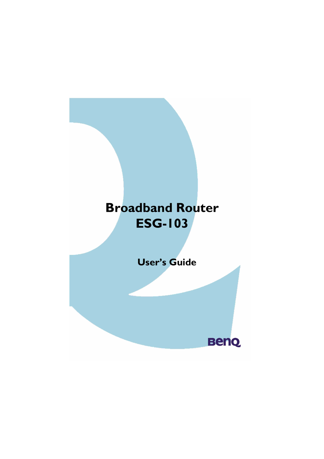 BenQ manual Broadband Router ESG-103 