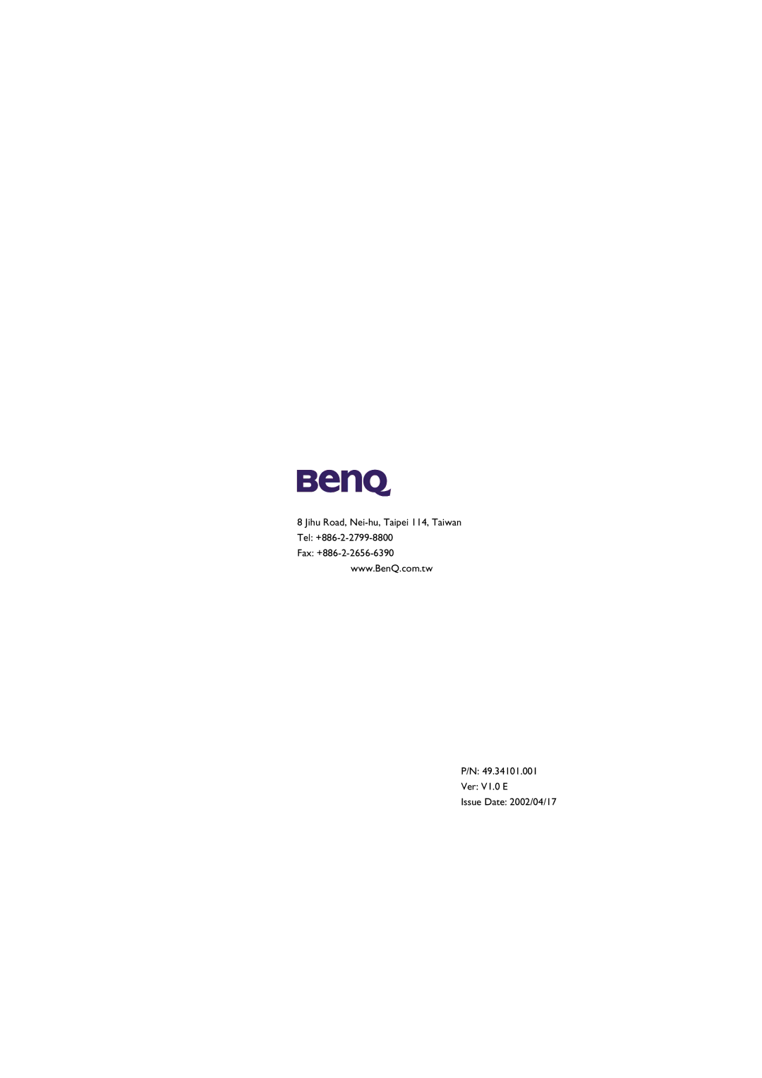 BenQ ESG-103 manual 