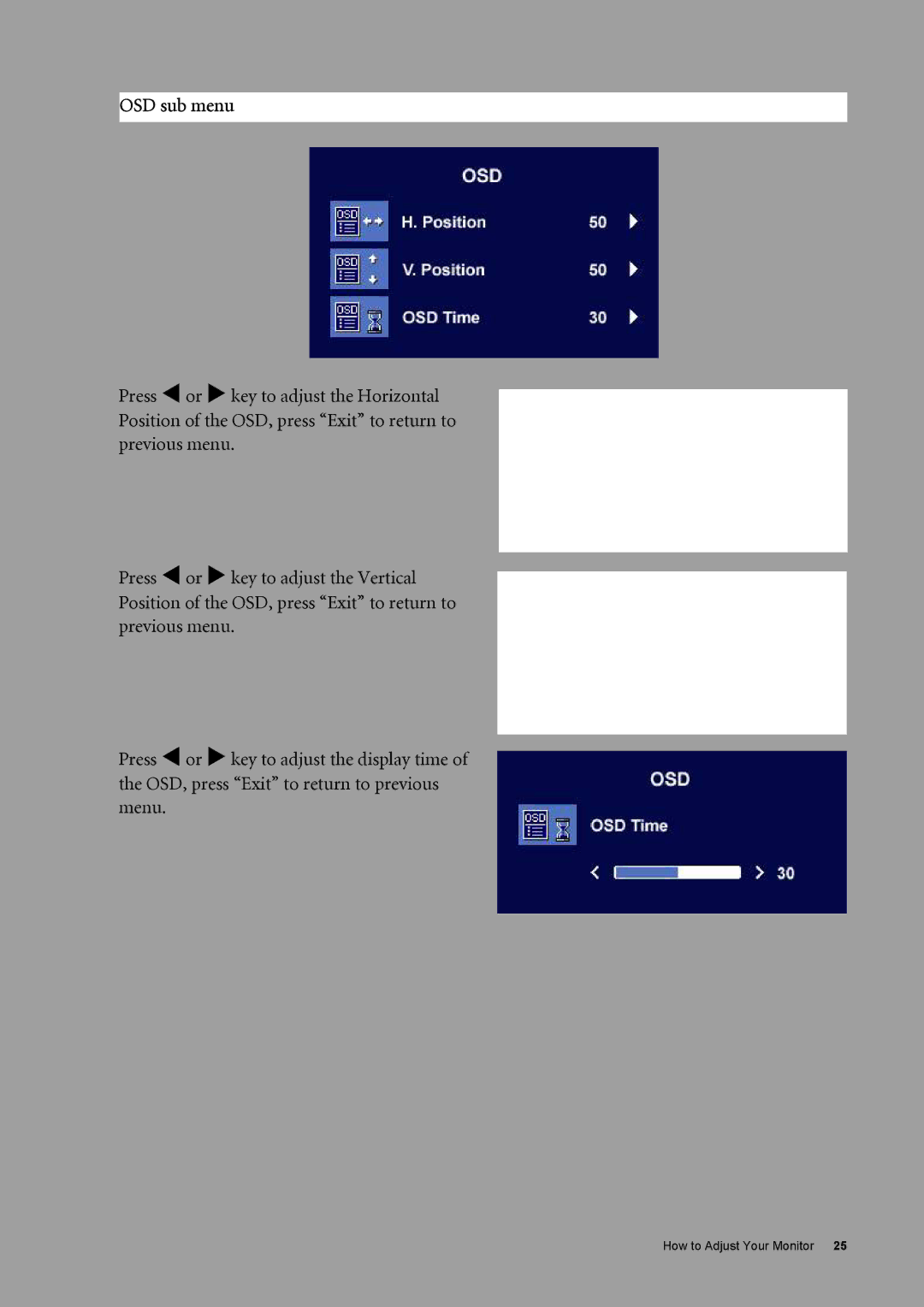 BenQ FP537s user manual OSD sub menu 