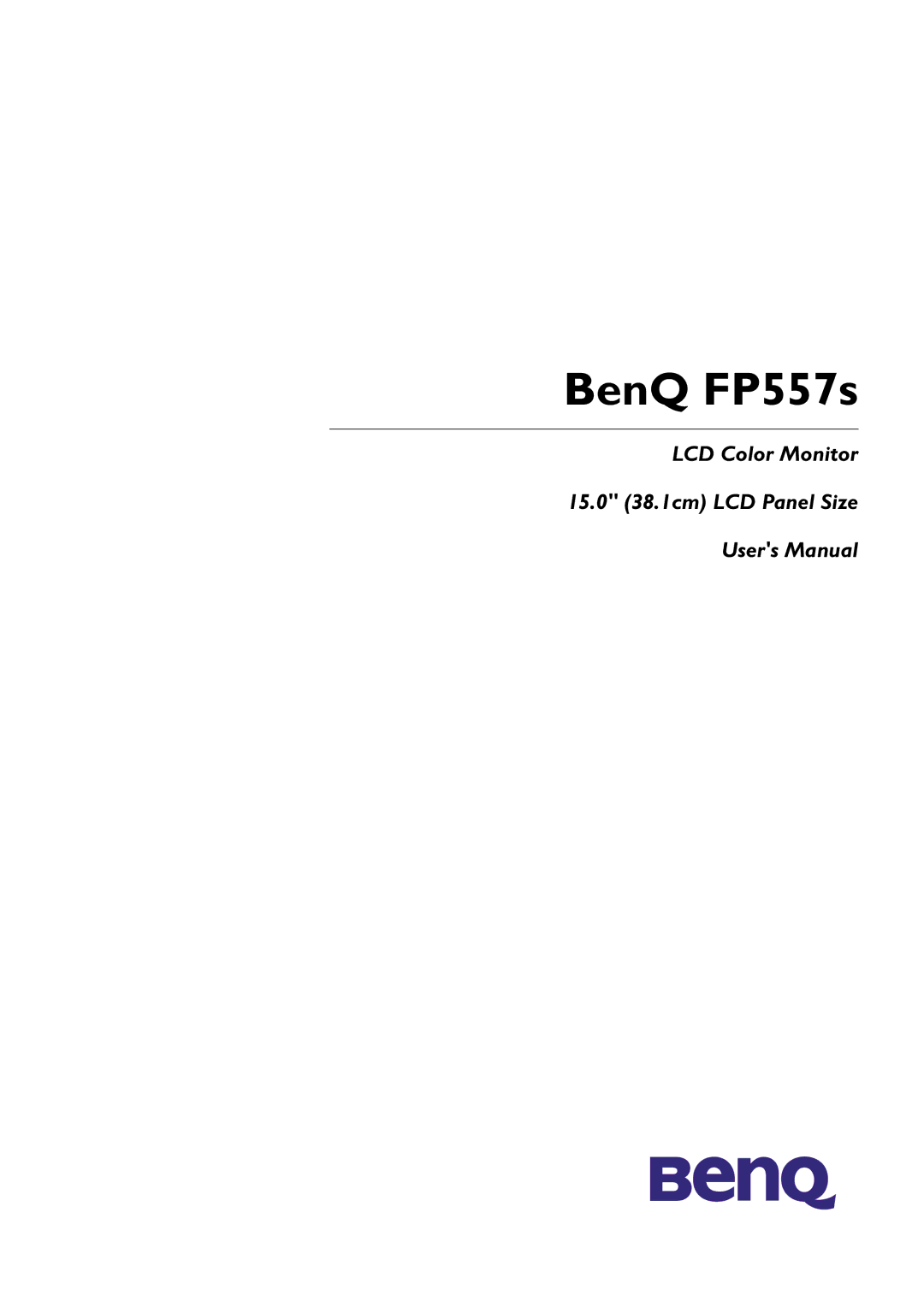 BenQ user manual BenQ FP557s 