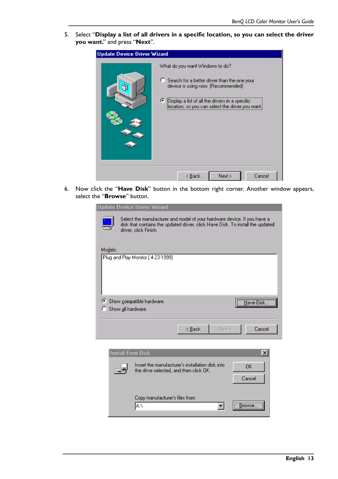 BenQ FP557s user manual English 