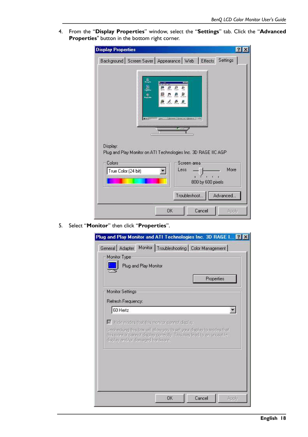 BenQ FP591 user manual English 