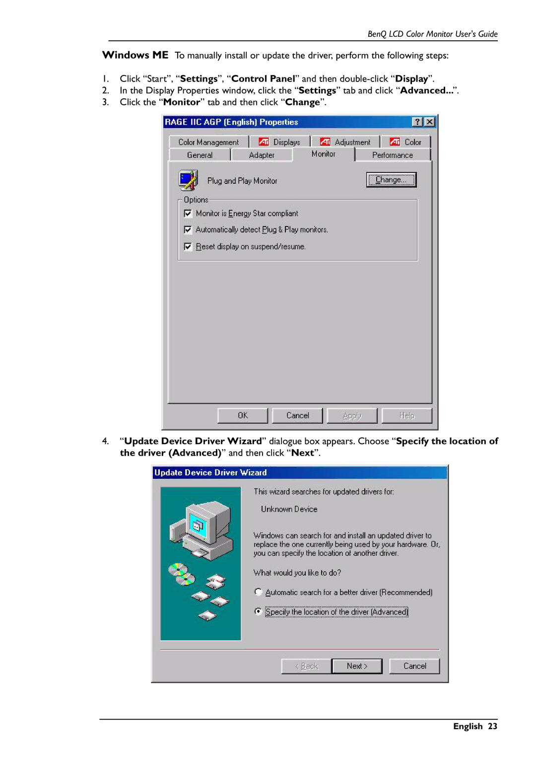 BenQ FP591 user manual English 