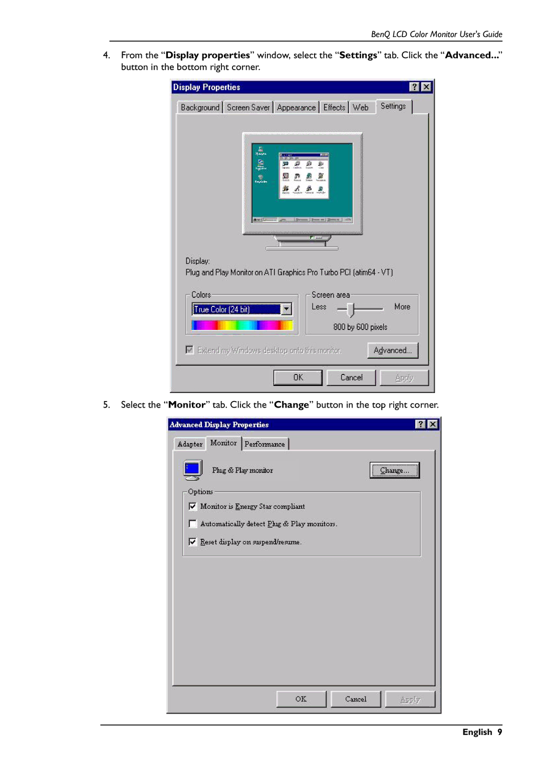 BenQ FP791 user manual English 