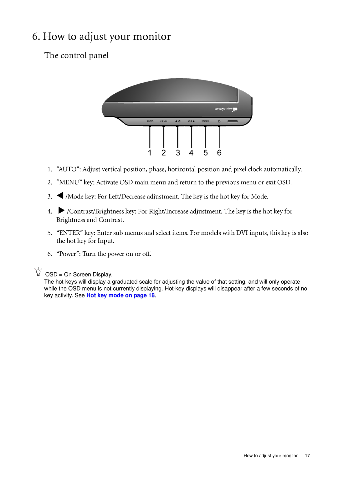 BenQ G2220HDA, G2020HDA user manual How to adjust your monitor, Control panel 