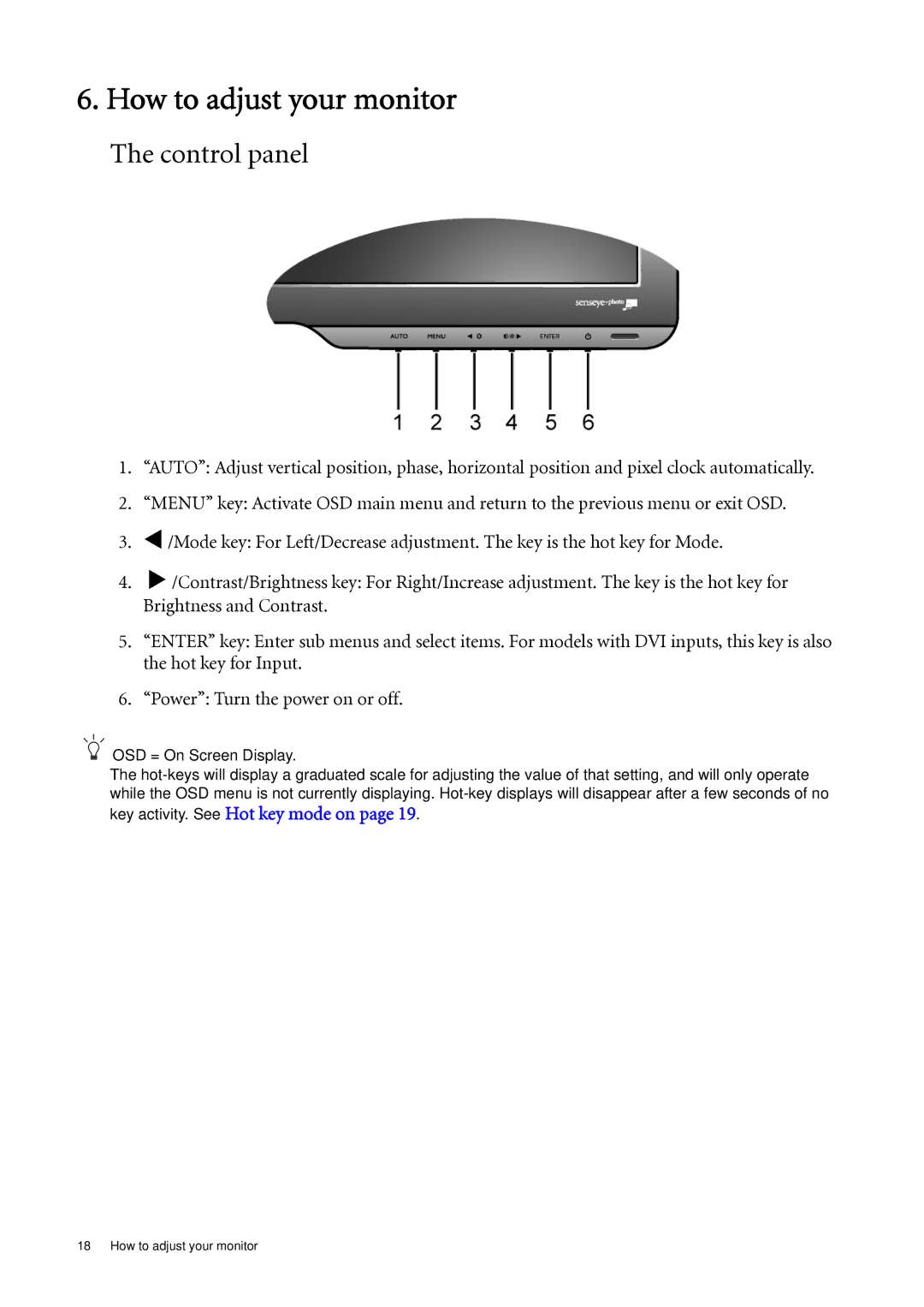 BenQ G920WAL, G920WL user manual How to adjust your monitor, Control panel 