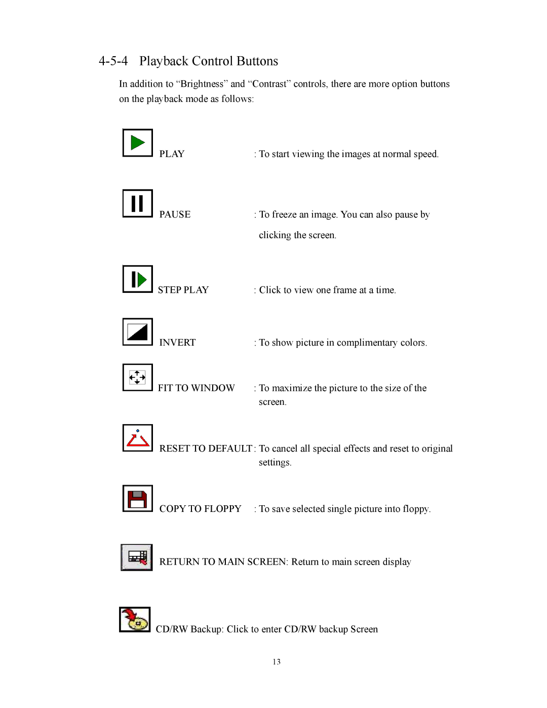 BenQ HDR-16EP user manual Playback Control Buttons, FIT to Window 