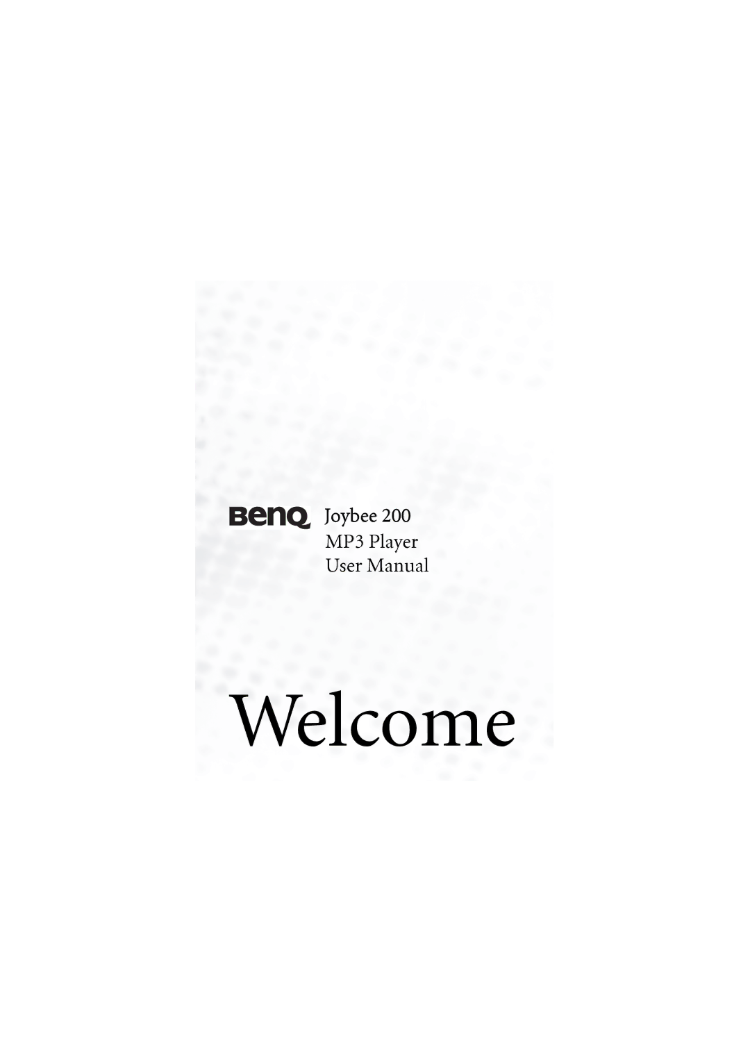 BenQ Joybee 200 user manual Welcome 