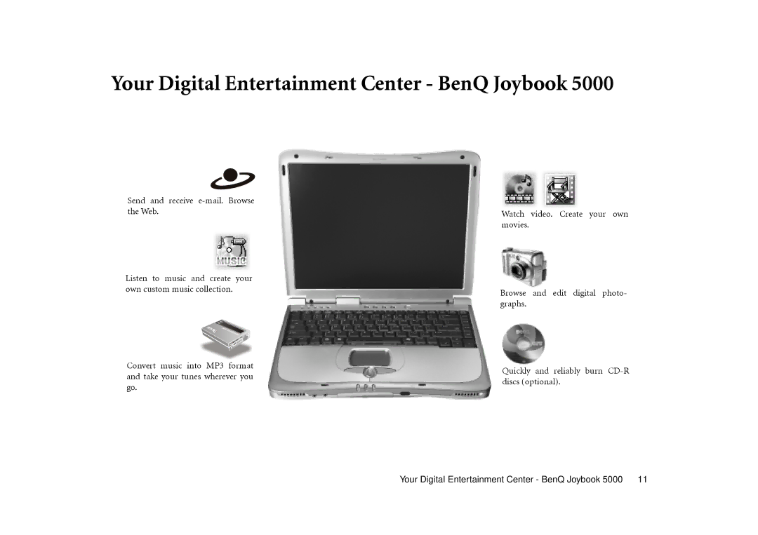 BenQ Joybook 5000 user manual Your Digital Entertainment Center BenQ Joybook 