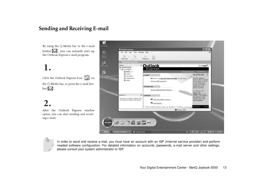 BenQ Joybook 5000 user manual Sending and Receiving E-mail 