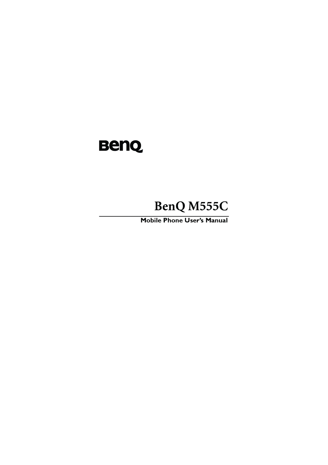 BenQ user manual BenQ M555C 